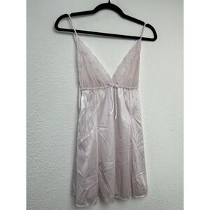 Tres Chic‎ Vintage Lingerie Babydoll Powder Pink Lace Sheer Womens Size 30 Sexy